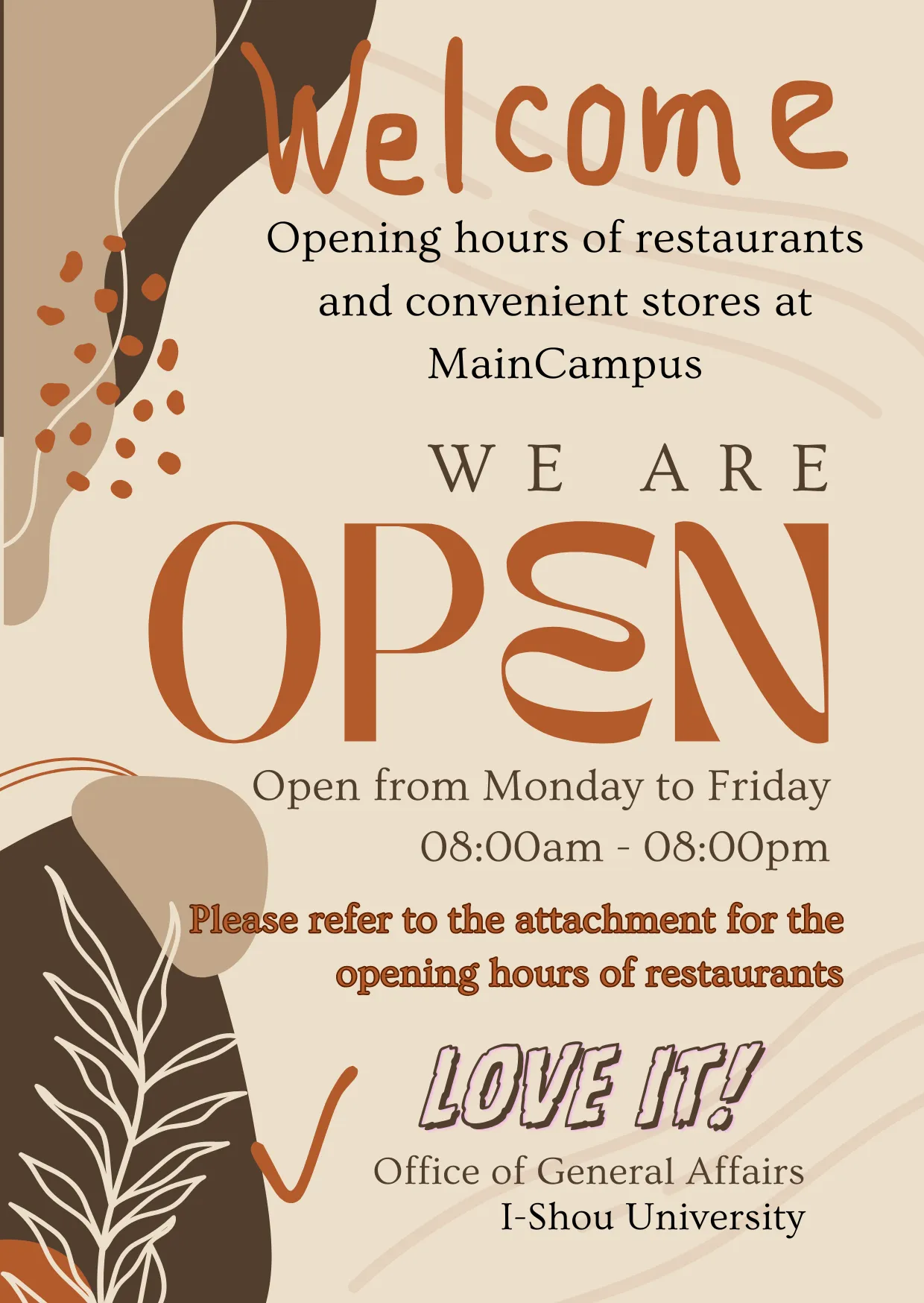 We offer a variety of meals in the food court or restaurant.